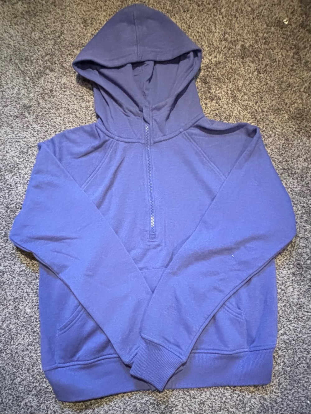 Men's Half-Zip Hooded Sweatshirt in Blue